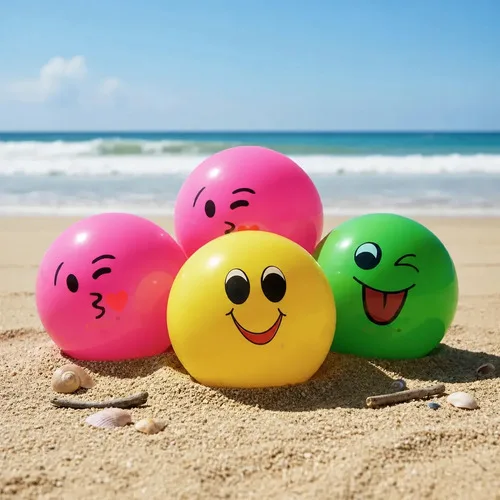 10 Bola De Vinil Inflável Grande Praia Piscina Festa Atacado Fúcsia Smiles, foto 2 de 5
