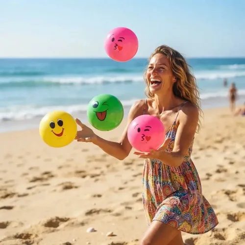 10 Bola De Vinil Inflável Grande Praia Piscina Festa Atacado Fúcsia Smiles, foto 4 de 5