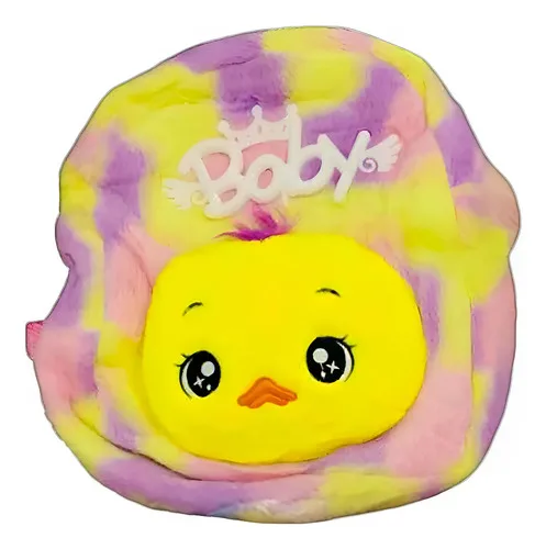 Mochila Infantil Pelúcia Para Bebês Criança Creche Ursinho Amarelo Pato, foto 3 de 8
