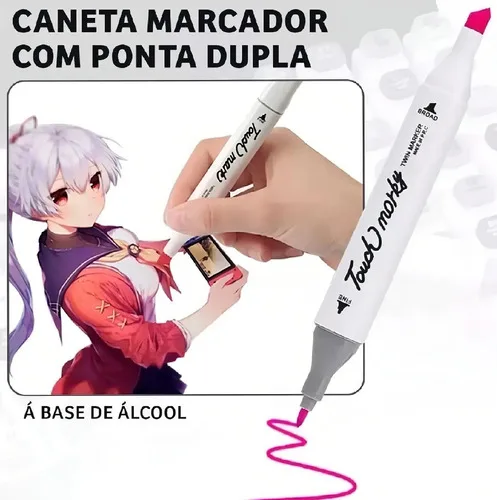 Marcador Permanente Álcool Pop Imports Canetinha 80 Cores Dupla Ponta Kit, foto 3 de 6