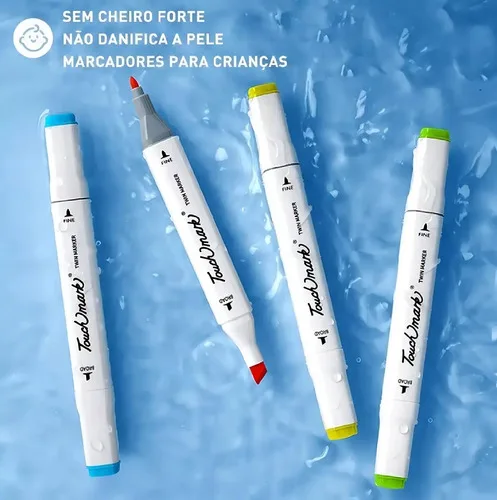 Marcador Permanente Álcool Pop Imports Canetinha 80 Cores Dupla Ponta Kit, foto 6 de 6