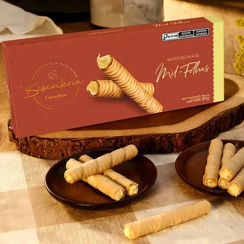 Wafer Mil Folhas Baunilha 80g Cacau Show Novidade Biscoito, foto 2 de 4