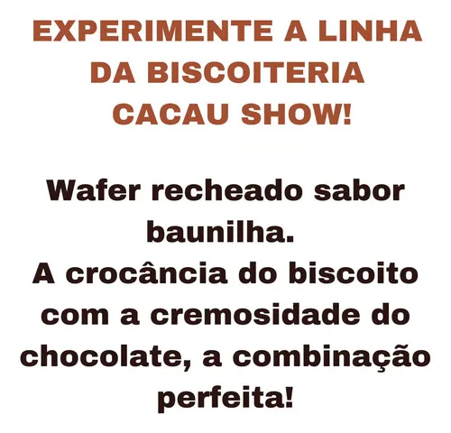 Wafer Mil Folhas Baunilha 80g Cacau Show Novidade Biscoito, foto 3 de 4