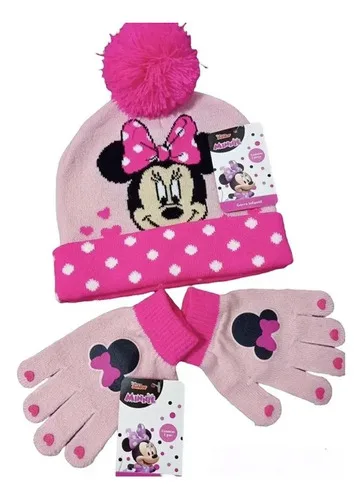 Gorro Touca Infantil Para Meninas Minie + Par De Luvas Rosa-chiclete P, foto 1 de 3