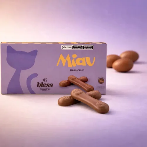 Tablete Miau Bless Zero Lactose Cacau Show Ao Leite 70g, foto 3 de 4