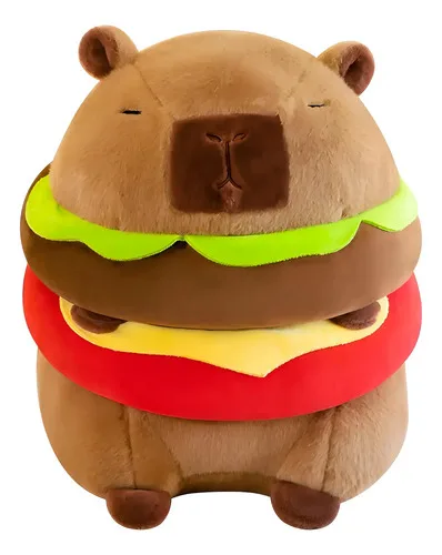 Pelúcia Capivara Txdrra 30cm Juguete Infantil Marrom Capivara Hambúrguer, foto 1 de 2