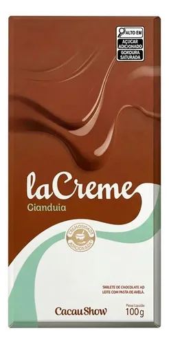 Tablete Cacau Show Lacreme Gianduia Ao Leite Avelã 100g, foto 1 de 2