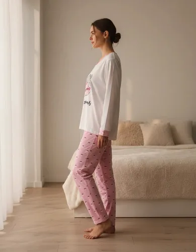Pijamas De Frio Camisa E Calça De Malha Atacado Promoção Rosa Gg, foto 3 de 4