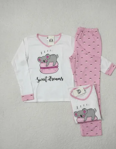 Pijamas De Frio Camisa E Calça De Malha Atacado Promoção Rosa Gg, foto 4 de 4