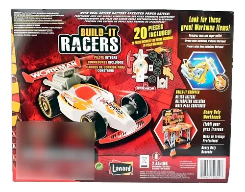 Carrinho Brinquedo Workman Build-it Super Racers 20pcs Branco, foto 1 de 2