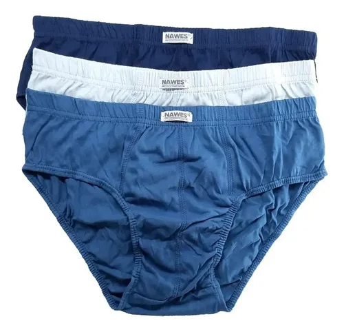Kit 3 Cuecas Cueca Slip Adultn2 100% Algodão Penteado Nawes  Lisa Sortida Gg, foto 1 de 8