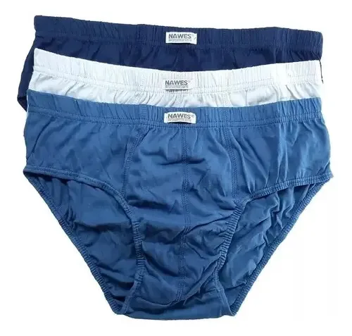 Kit 3 Cuecas Cueca Slip Adultn2 100% Algodão Penteado Nawes  Lisa Sortida Gg, foto 5 de 8