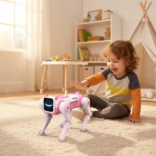 Robô Cachorro Inteligente Ai Com Controle De Voz Infantil Cachorro Rosa, foto 1 de 5