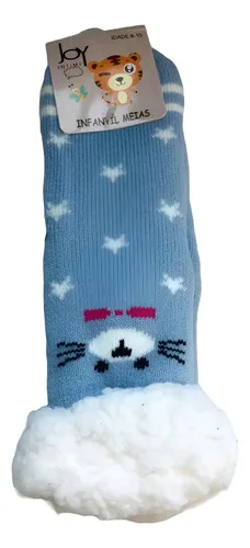 Meia Fofinha Pantufa Felpuda Pelúcia Infantil Antiderrapant, foto 1 de 7