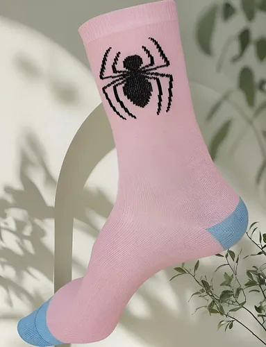 Meias Cano Longo Spider Man Oficial Original Marvel Avengers Rosa Liso 34-38, foto 1 de 6