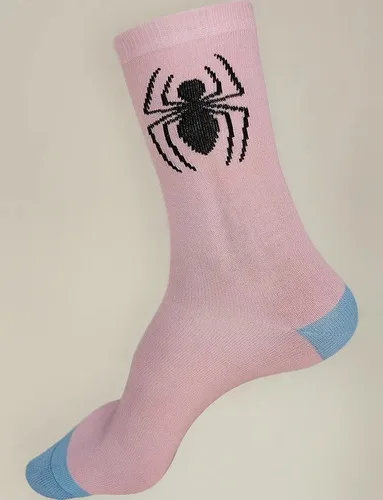 Meias Cano Longo Spider Man Oficial Original Marvel Avengers Rosa Liso 34-38, foto 2 de 6