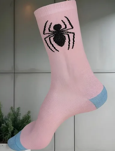 Meias Cano Longo Spider Man Oficial Original Marvel Avengers Rosa Liso 34-38, foto 4 de 6