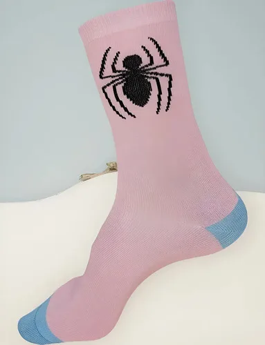 Meias Cano Longo Spider Man Oficial Original Marvel Avengers Rosa Liso 34-38, foto 5 de 6
