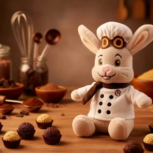 Coelho Chef Magia Pascoa Pelucia Cacau Show Bege, foto 2 de 7