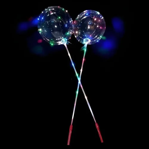 Kit 50 Balão Led Bubble Transparente Vareta Festa Pisca Led Cor Variado, foto 7 de 8