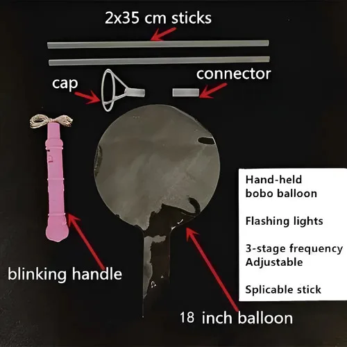 Kit 50 Balão Led Bubble Transparente Vareta Festa Pisca Led Cor Variado, foto 8 de 8