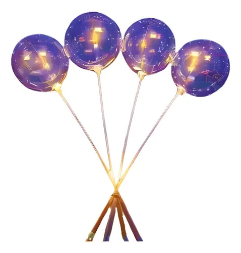 40 Balão De Led Bubble Tranparente Bola De Luz Haste Pilha Colorido Sem Desenho, foto 1 de 8
