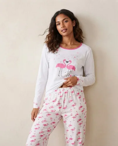 Pijamas De Frio Camisa E Calça De Malha Atacado Promoção Flamingo G, foto 1 de 4