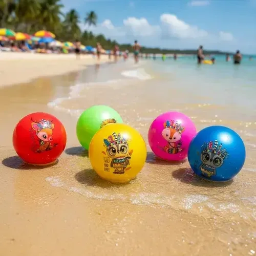 25 Bola Bolas De Vinil Dente De Leite Praia Piscina Atacado Colorido Animais, foto 7 de 7