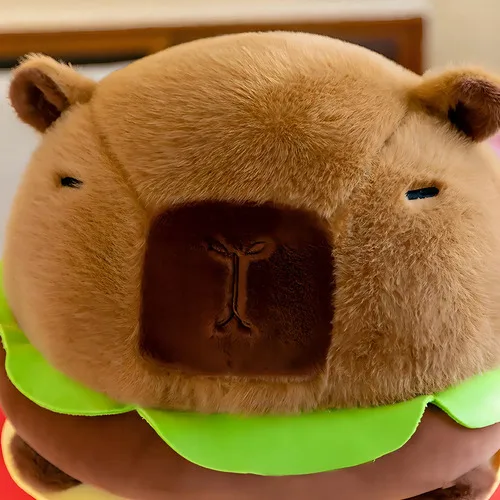 Pelúcia Capivara Hambúrguer Café 30cm Marrom Algodão Cerdo De Água Cáqui, foto 4 de 8