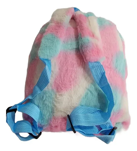 Mochila Infantil Pelúcia Para Bebês Criança Creche Ursinho Rosa-claro Urso, foto 3 de 7