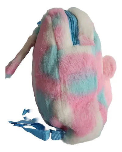 Mochila Infantil Pelúcia Para Bebês Criança Creche Ursinho Rosa-claro Urso, foto 6 de 7