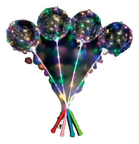 Kit 300 Balão Led Bubble Gigante Transparente Brinde Festa Colorido, foto 1 de 8
