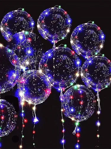 Kit 300 Balão Led Bubble Gigante Transparente Brinde Festa Colorido, foto 7 de 8