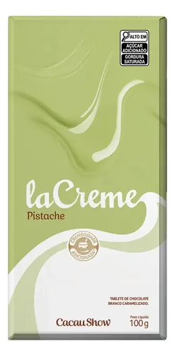 Tablete Lacreme Pistache C/ Chocolate Branco 100g Cacau Show, foto 1 de 8