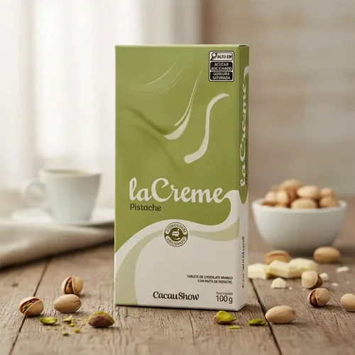 Tablete Lacreme Pistache C/ Chocolate Branco 100g Cacau Show, foto 4 de 8