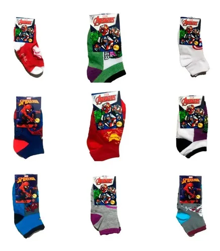 Meias Soquete Marvel Super Heróis Meninos 10 Pares Super Heróis Marvel Super Heróis 19 Até 23, foto 4 de 8