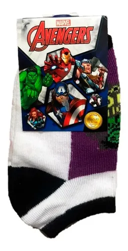 Kit 15 Pares Meias Infantil Super Heróis Marvel Confortáveis Super Heróis Marvel Marvel 4 Ao 8, foto 6 de 8