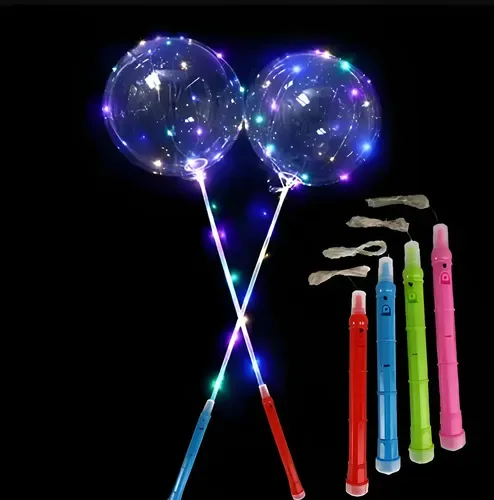 Balão Bubble Transparente Led Festa Gas Hélio Top Kit C/05 Transparente Bubble