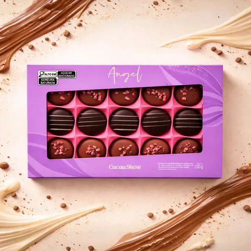 Caixa Bombom Chocolate Ao Leite Cacau Show Angel 200g, foto 4 de 6