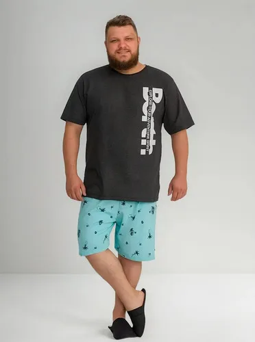 Pijama Masculino Evanilda Estampado Borth Cinza-escuro P, foto 1 de 4