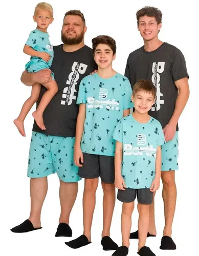 Pijama Masculino Evanilda Estampado Borth Cinza-escuro M, foto 2 de 4