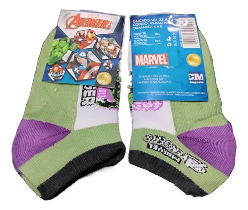 Meias Soquete Marvel Super Heróis Meninos 10 Pares 27 Ate 31 Super Heróis Marvel Marvel 8-12 Anos 27 A 31 8-12 Anos 8 A 12 Anos, foto 4 de 8