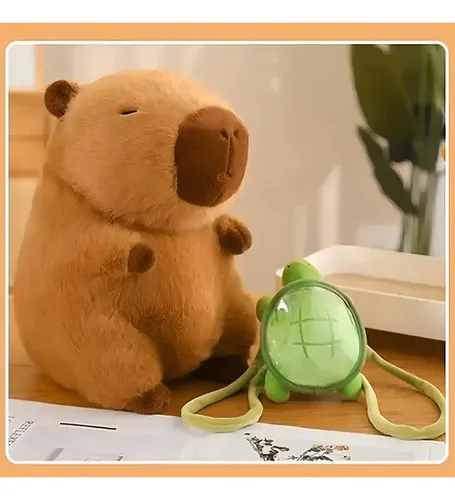 Pelúcia Capivara E Mochila Tartaruga Kontuz Home, Marrom De 25  Para Crianças, foto 4 de 8