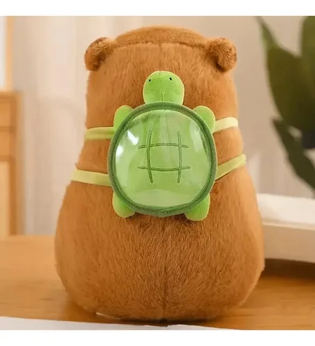 Pelúcia Capivara E Mochila Tartaruga Kontuz Home, Marrom De 25  Para Crianças, foto 6 de 8