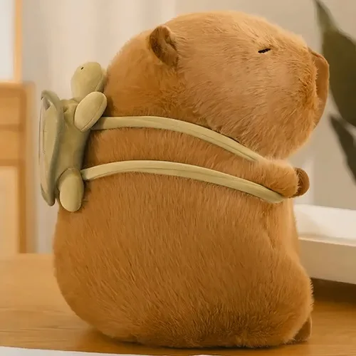Pelúcia Capivara E Mochila Tartaruga Kontuz Home, Marrom De 25  Para Crianças, foto 7 de 8