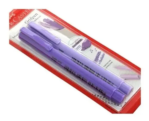 Kit Escolar Marca Texto Roxo Faber Castell, foto 2 de 2