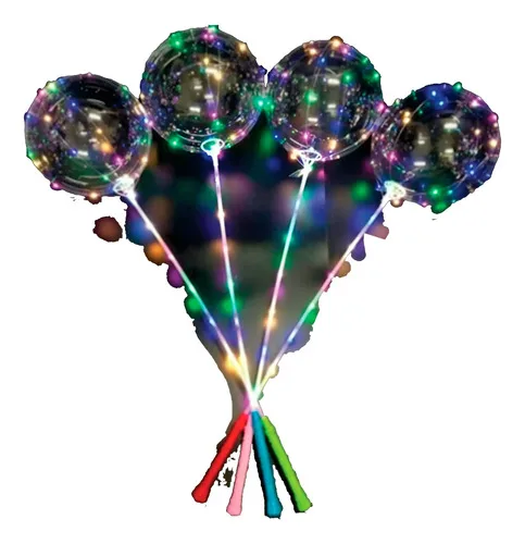 Kit 10 Balão Led Bubble Gigante Transparente Brinde Festa Colorido, foto 1 de 8