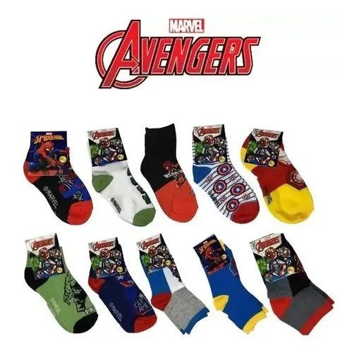 Kit 12 Par De Meias Atacado Marvel Super Heróis Para Criança Colorido 23-27, foto 3 de 7