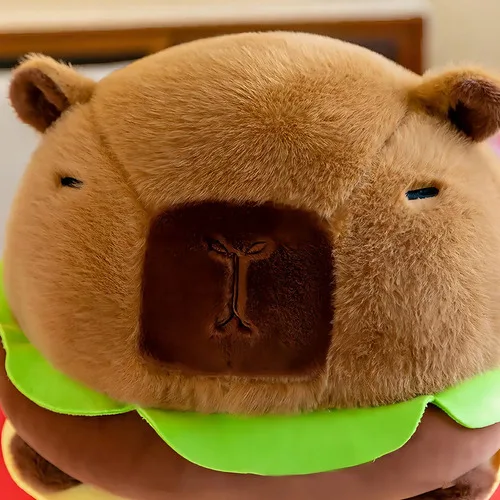 Brinquedo De Pelúcia Capivara Hambúrguer Cerdo De Agua 20cm Marrom Cáqui, foto 2 de 8