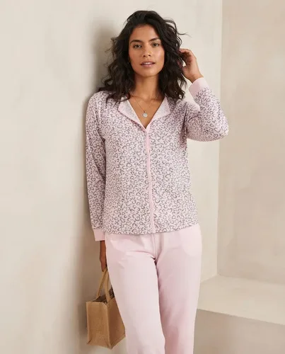Pijamas De Frio Camisa E Calça De Malha Atacado Promoção Rosa Com Corações Gg, foto 2 de 2